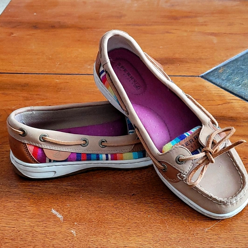 Sperry Top-Sider Boat Shoes - 6 - Rainbow/Leather